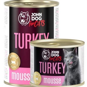 John Dog Cats indyk w musie puszka 200g/400g - mokra karma dla kotów