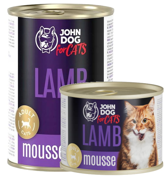 John Dog Cats jagnięcina w musie puszka 200g/400g - mokra karma dla kotów