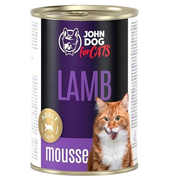 John Dog Cats jagnięcina w musie puszka 200g/400g - mokra karma dla kotów