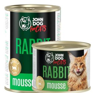 John Dog Cats królik w musie puszka 200g/400g - mokra karma dla kotów