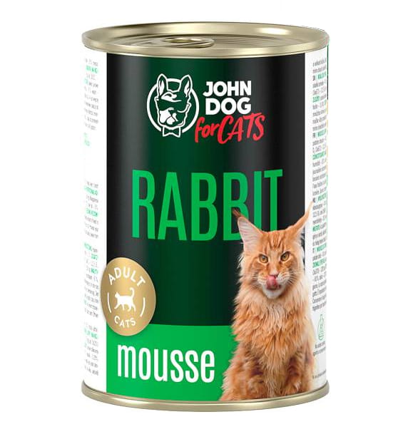 John Dog Cats królik w musie puszka 200g/400g - mokra karma dla kotów