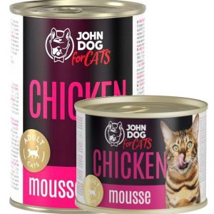 John Dog Cats kurczak w musie puszka 200g/400g - mokra karma dla kotów