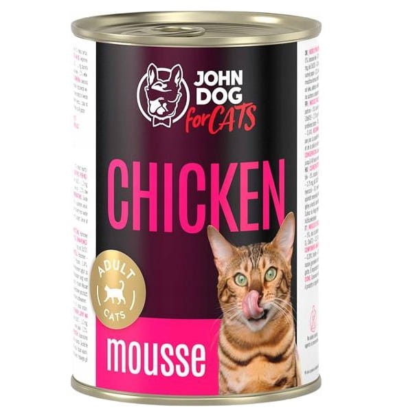 John Dog Cats kurczak w musie puszka 200g/400g - mokra karma dla kotów