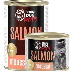 John Dog Cats łosoś w musie puszka 200g/400g - mokra karma dla kotów