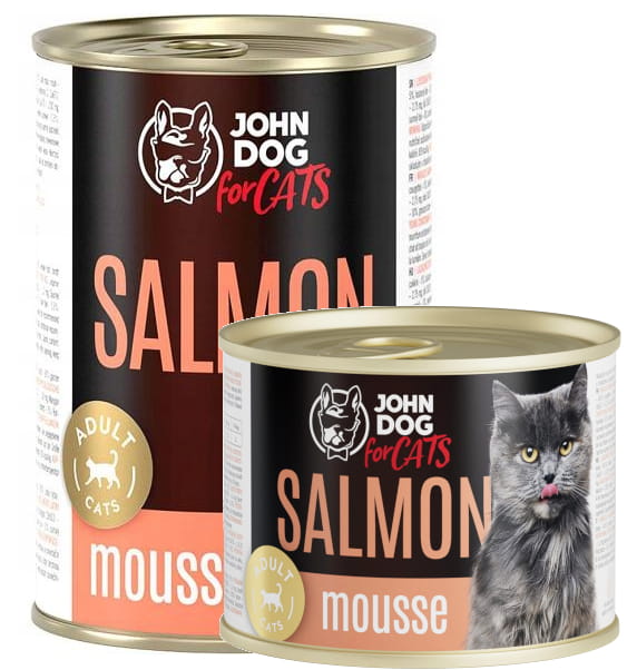 John Dog Cats łosoś w musie puszka 200g/400g - mokra karma dla kotów