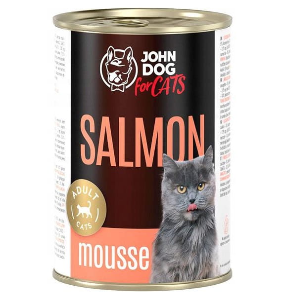 John Dog Cats łosoś w musie puszka 200g/400g - mokra karma dla kotów