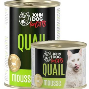 John Dog Cats przepiórka w musie puszka 200g/400g - mokra karma dla kotów