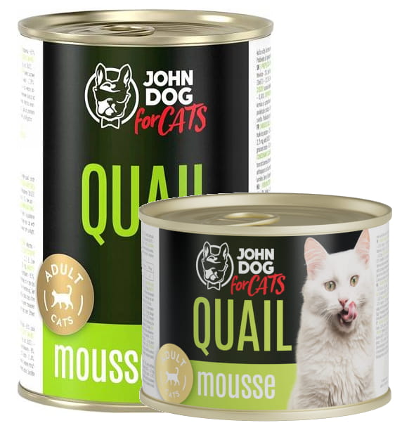 John Dog Cats przepiórka w musie puszka 200g/400g - mokra karma dla kotów