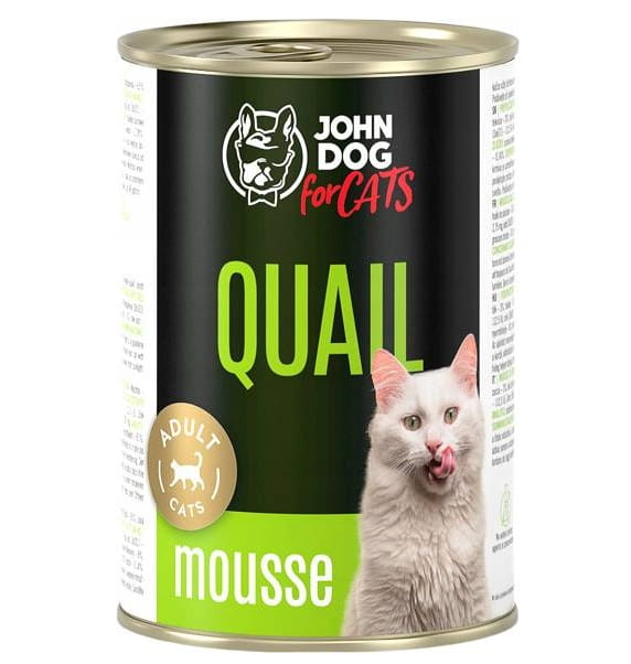 John Dog Cats przepiórka w musie puszka 200g/400g - mokra karma dla kotów