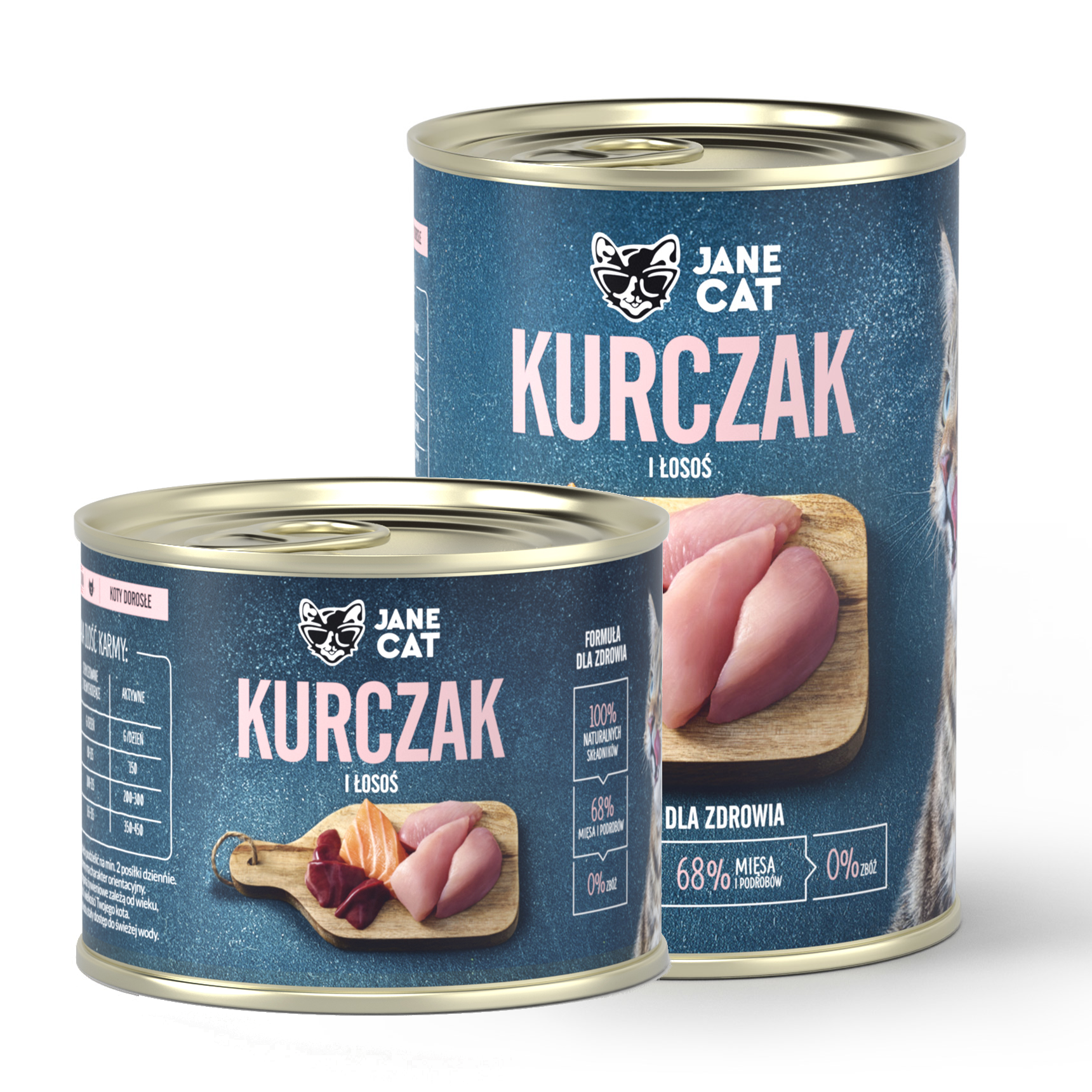 Jane Cat kurczak z łososiem puszka 200g/400g - mokra karma dla kotów