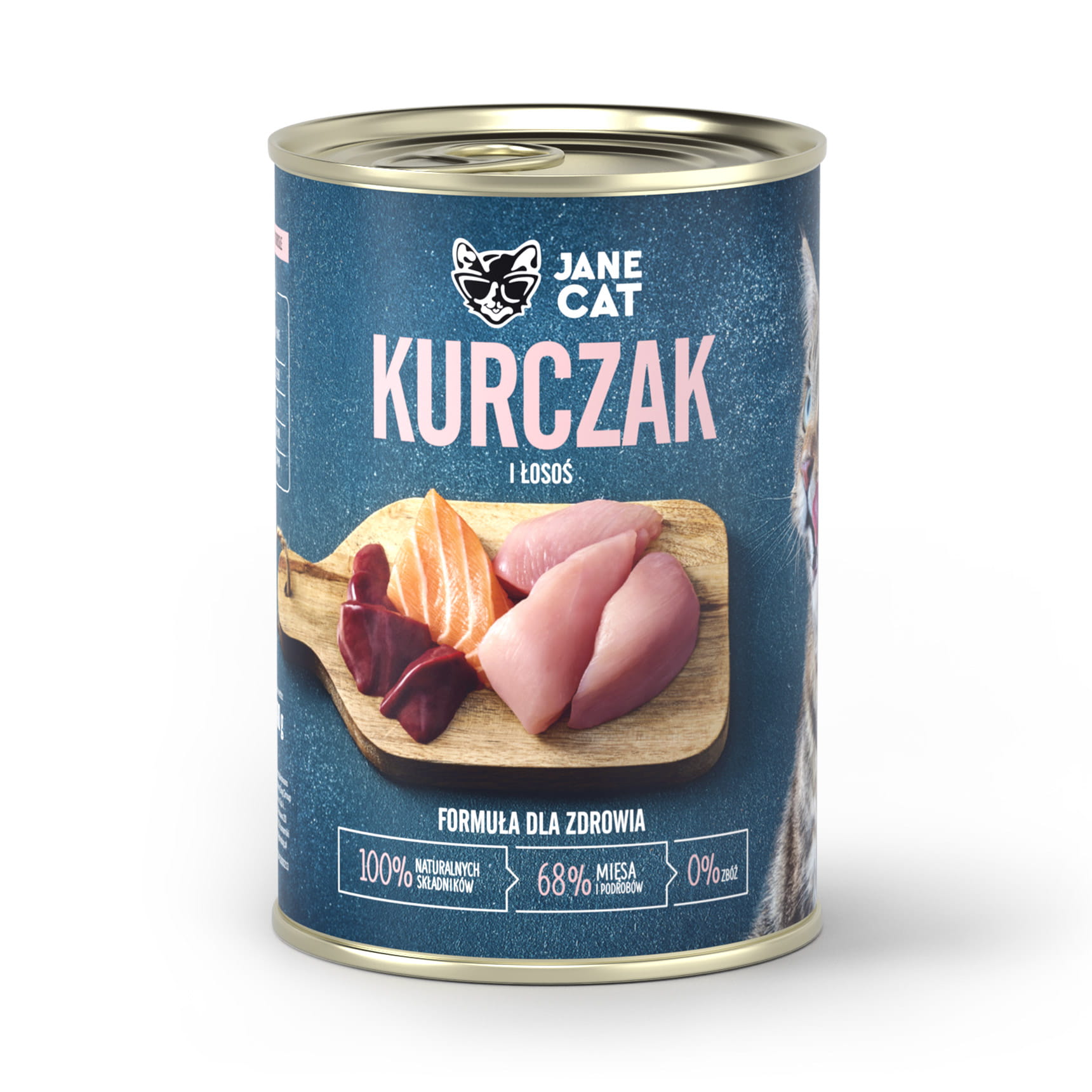 Jane Cat kurczak z łososiem puszka 200g/400g - mokra karma dla kotów