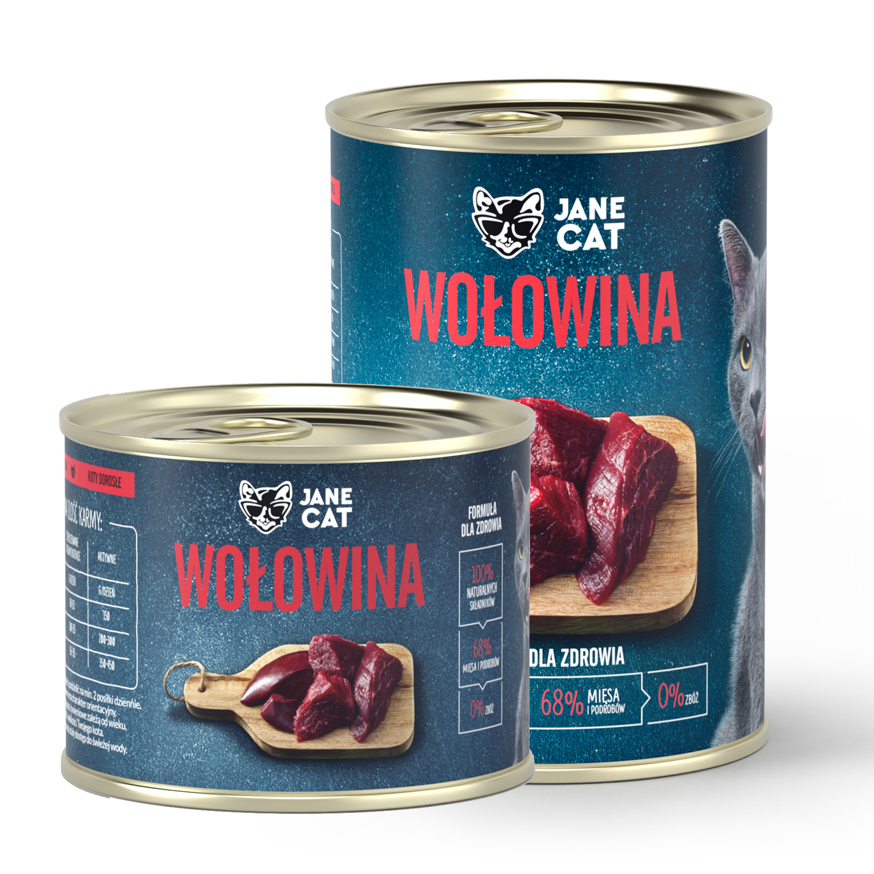 Jane Cat wołowina puszka 200g/400g - mokra karma dla kotów