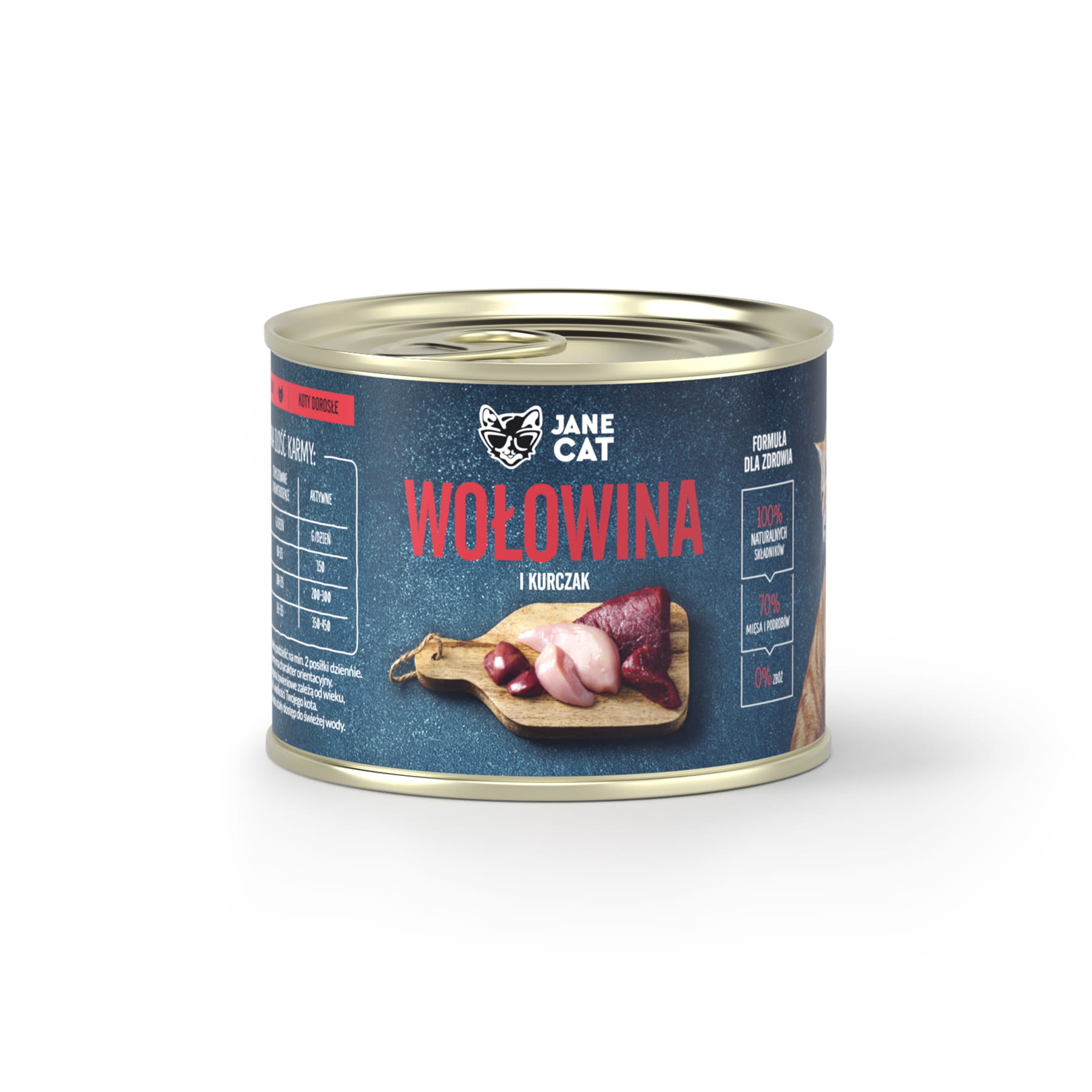 Jane Cat wołowina z kurczakiem puszka 200g/400g - mokra karma dla kotów