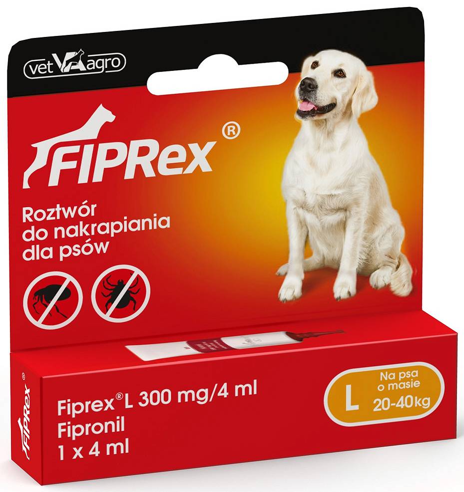 Fiprex krople przeciwko pchłom i kleszczom dla psów S/M/L/XL