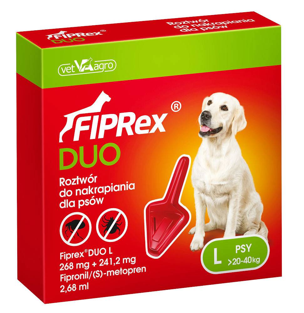 Fiprex DUO krople przeciwko pchłom i kleszczom dla psów S/M/L/XL