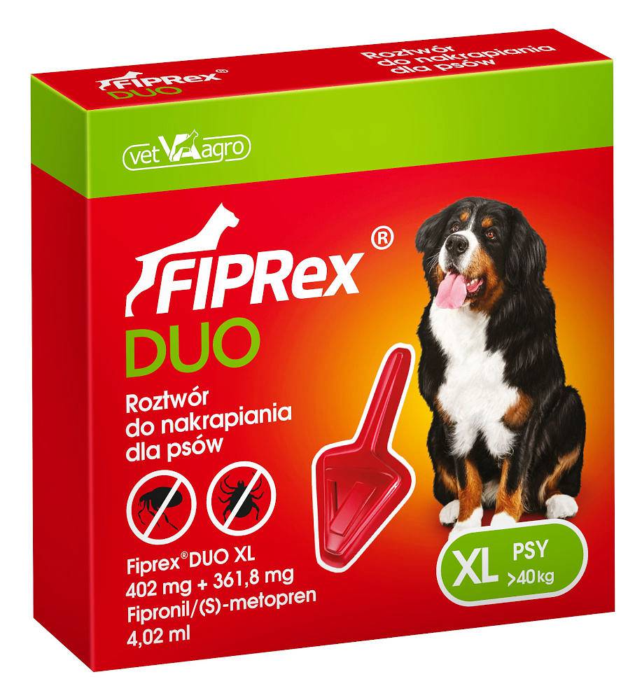 Fiprex DUO krople przeciwko pchłom i kleszczom dla psów S/M/L/XL