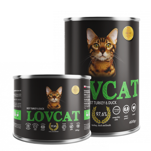 LOVCAT Best Turkey & Duck (indyk z kaczką) 200g/400g - mokra karma dla kotów