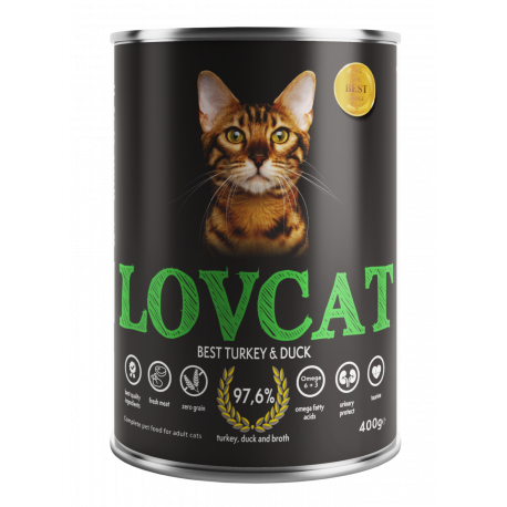 LOVCAT Best Turkey & Duck (indyk z kaczką) 200g/400g - mokra karma dla kotów