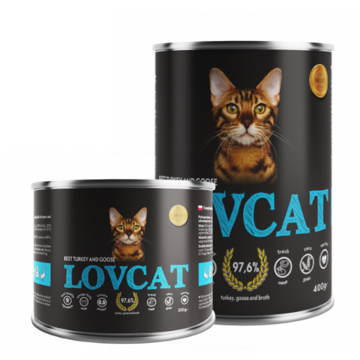 LOVCAT Best Turkey & Goose (indyk z gęsią) 200g/400g - mokra karma dla kotów