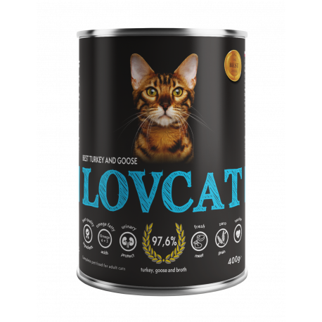 LOVCAT Best Turkey & Goose (indyk z gęsią) 200g/400g - mokra karma dla kotów