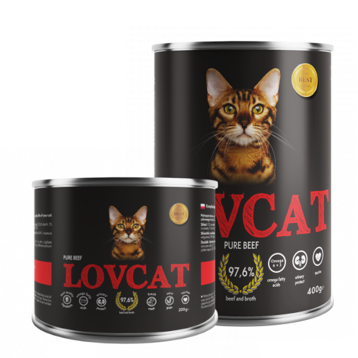 LOVCAT Pure Beef (wołowina) 200g/400g - mokra karma dla kotów