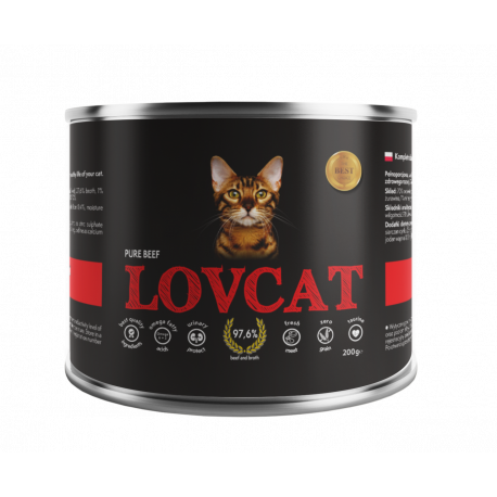 LOVCAT Pure Beef (wołowina) 200g/400g - mokra karma dla kotów