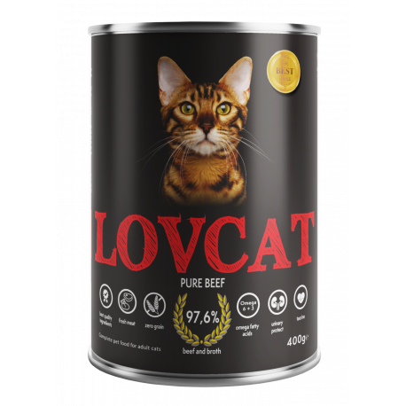 LOVCAT Pure Beef (wołowina) 200g/400g - mokra karma dla kotów
