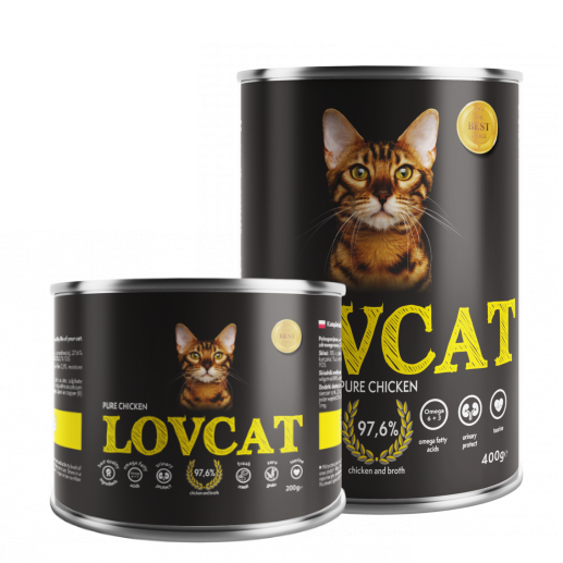 LOVCAT Pure Chicken (kurczak) 200g/400g - mokra karma dla kotów