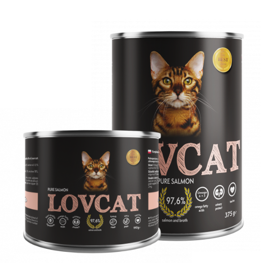 LOVCAT Pure Salmon (łosoś) 190g/375g - mokra karma dla kotów