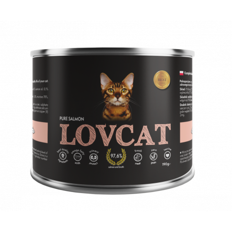 LOVCAT Pure Salmon (łosoś) 190g/375g - mokra karma dla kotów