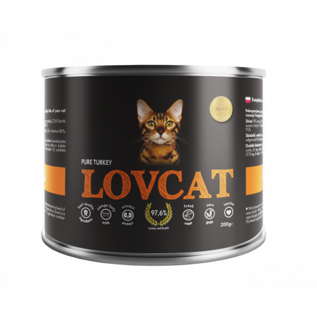LOVCAT Pure Turkey (indyk) 200g/400g - mokra karma dla kotów