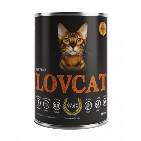 LOVCAT Pure Turkey (indyk) 200g/400g - mokra karma dla kotów
