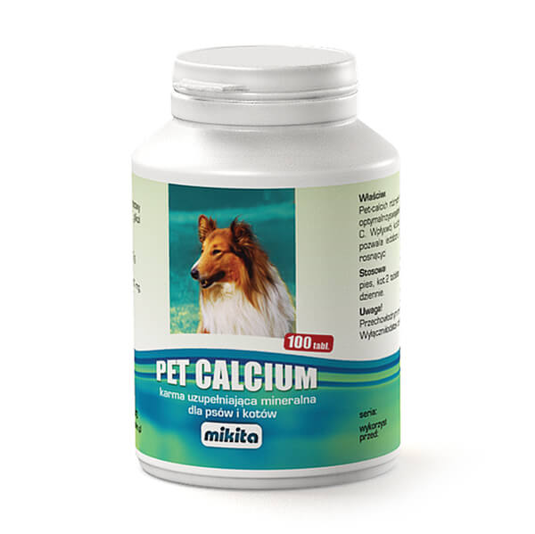 Mikita Pet Calcium tabletki dla psów i kotów na niedobory i uzupełnienie wapnia (100 tabletek)