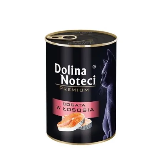Dolina Noteci Premium łosoś puszka 185g/400g - mokra karma dla kotów