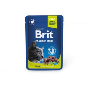 Brit Premium jagnięcina w sosie saszetka 100g - mokra karma dla kotów sterylizowanych