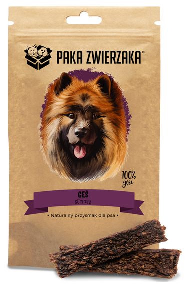 Paka Zwierzaka Stripsy z Gęsi 70g - przysmak dla psów