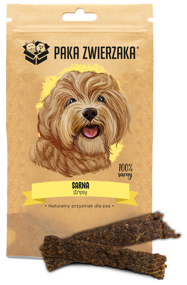 Paka Zwierzaka Stripsy z Sarna 70g - przysmak dla psów