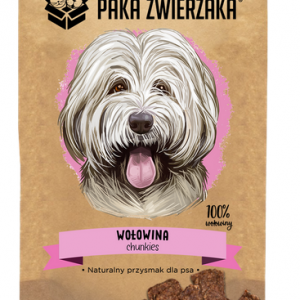 Paka Zwierzaka Chunkies Wołowina 70g - przysmak dla psów