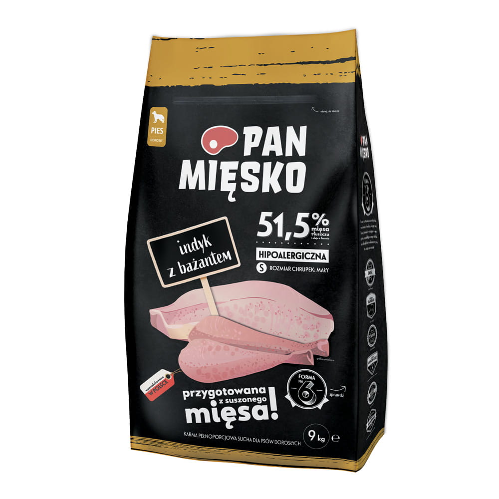 Pan Mięsko (indyk z bażantem) 3kg/9kg S - sucha karma dla psów