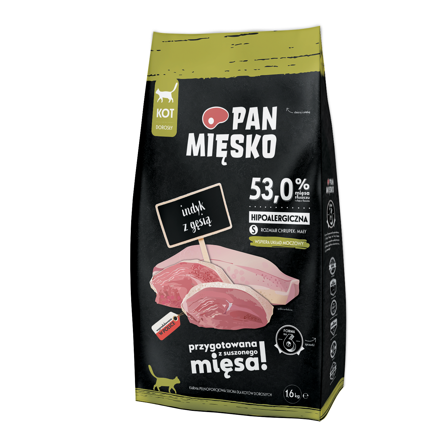 Pan Mięsko (indyk z gęsią) S 0,4kg/1,6kg - sucha karma dla kotów