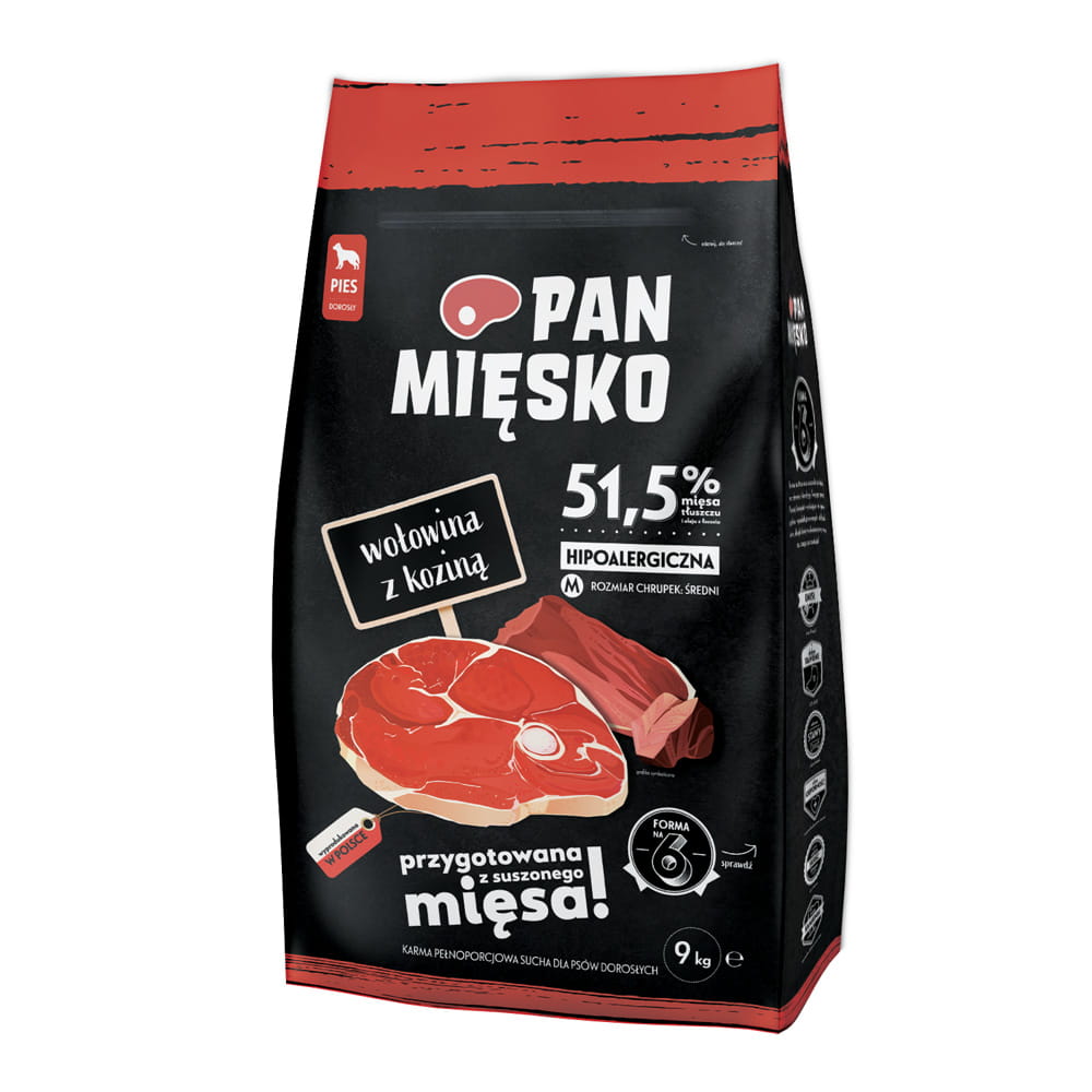 Pan Mięsko (wołowina z koziną) 3kg/9kg - sucha karma dla psów
