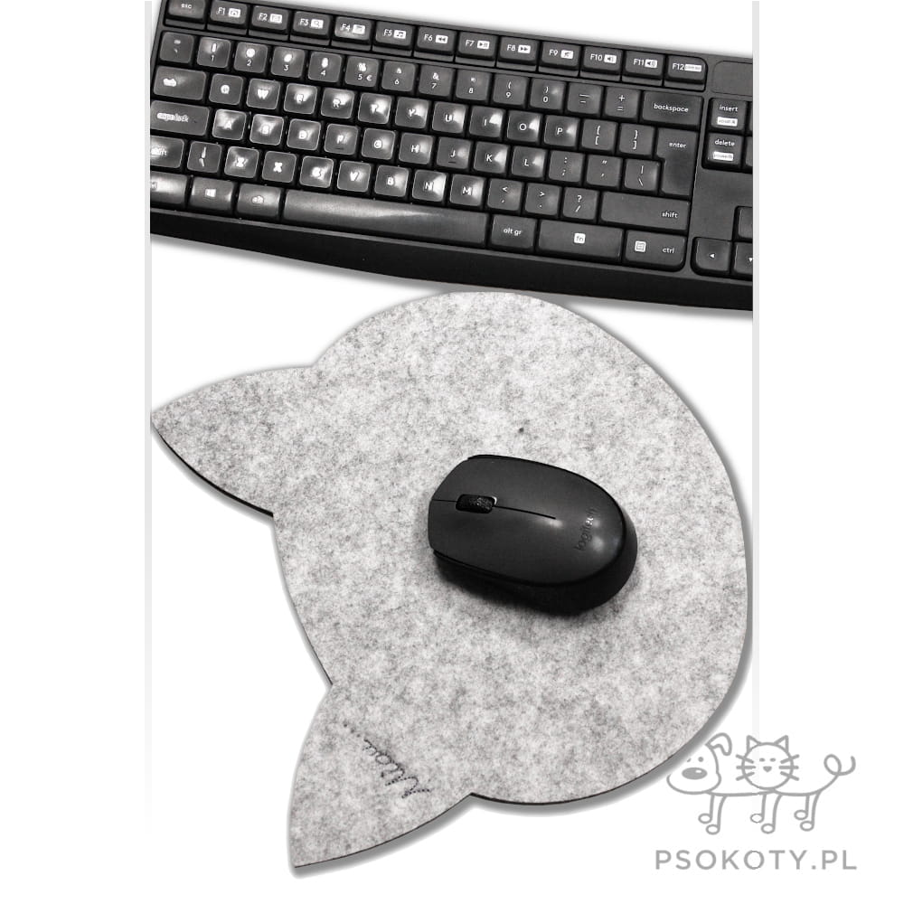 Podkładka filcowa w kształcie kota - podkładka pod myszkę do komputera