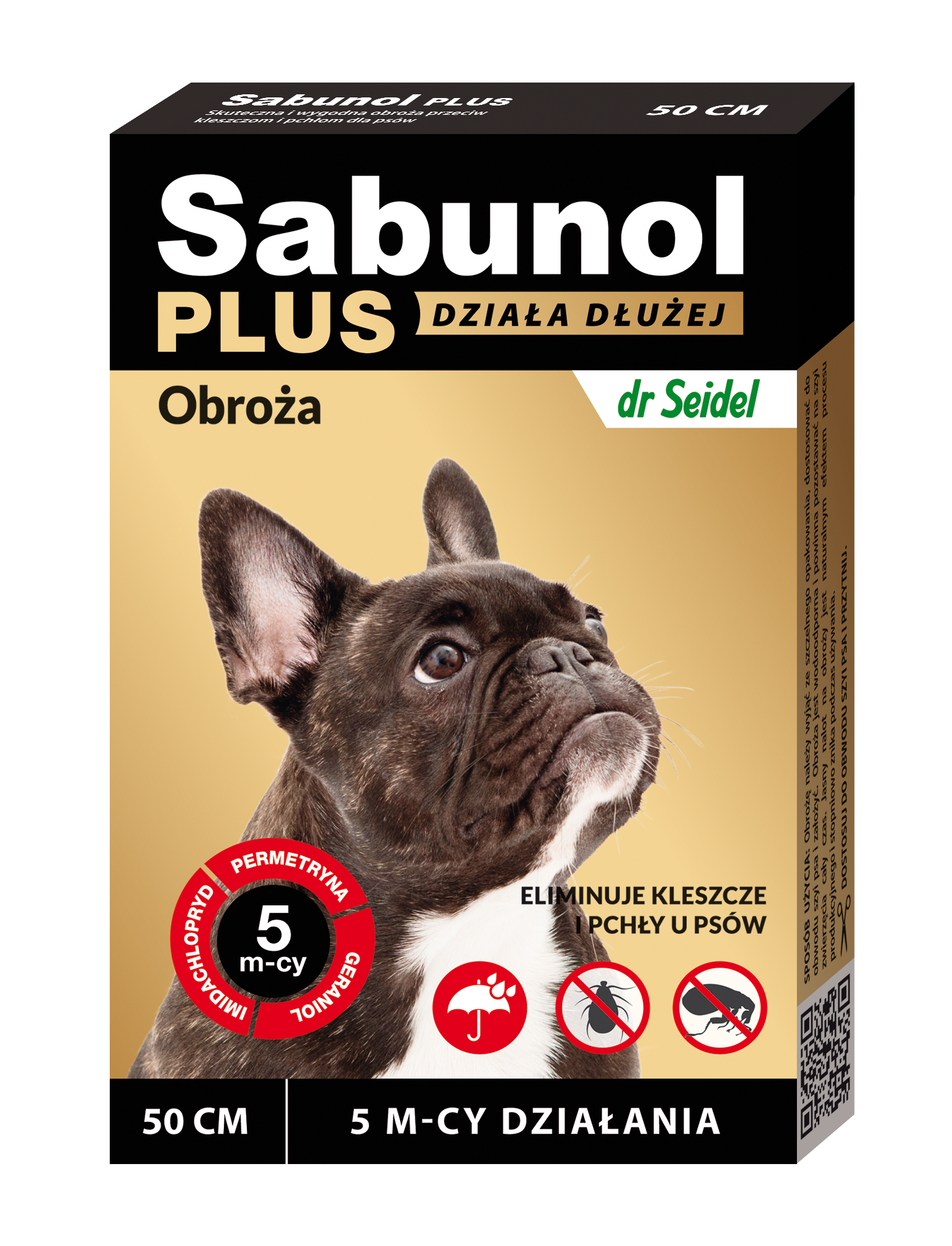 Dr Seidel Sabunol Plus Obroża przeciw pchłom i kleszczom dla psów S, M lub L