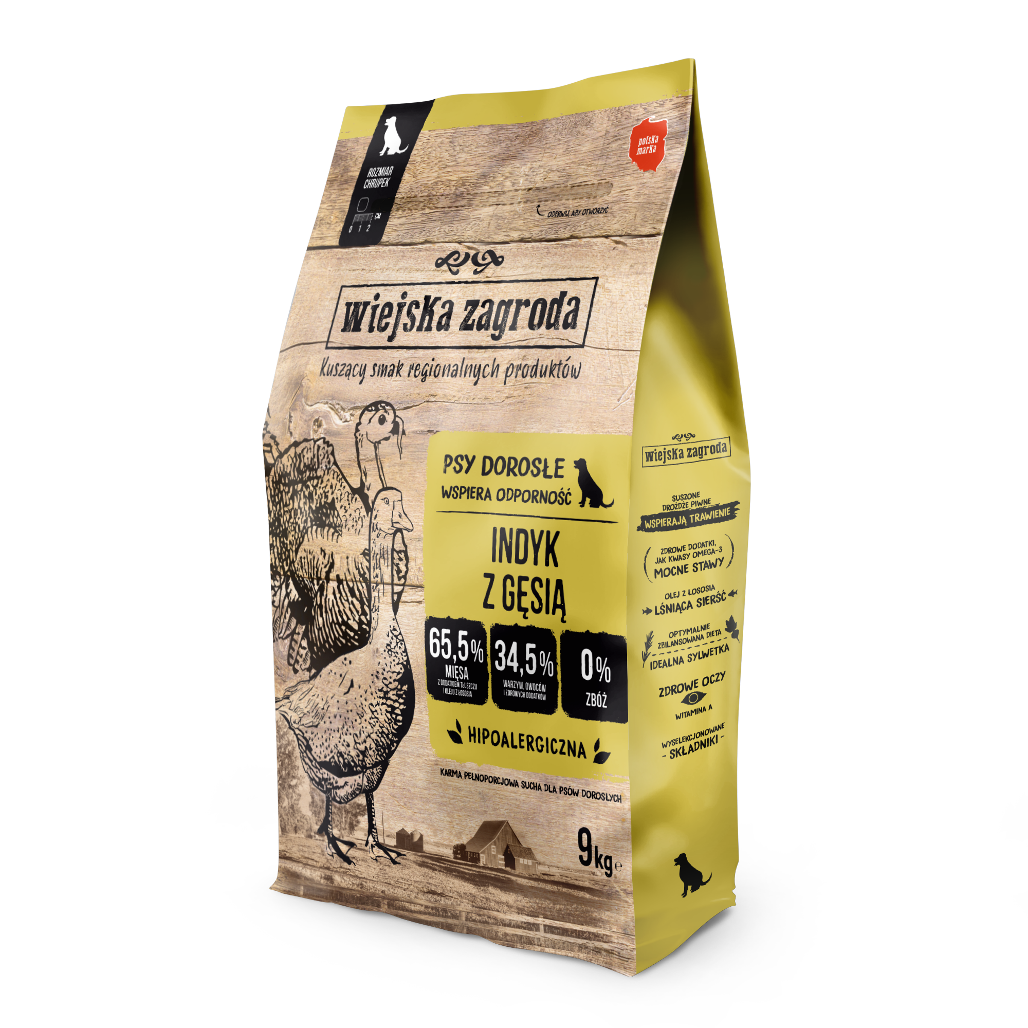 Wiejska Zagroda (indyk z gęsią) 2kg/9kg - sucha karma dla psów