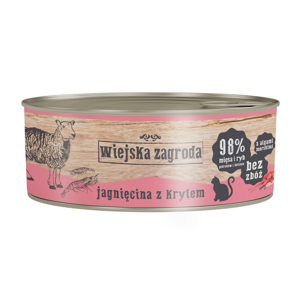 Wiejska zagroda jagnięcina z krylem puszka 85g/200g/400g - mokra karma dla kotów