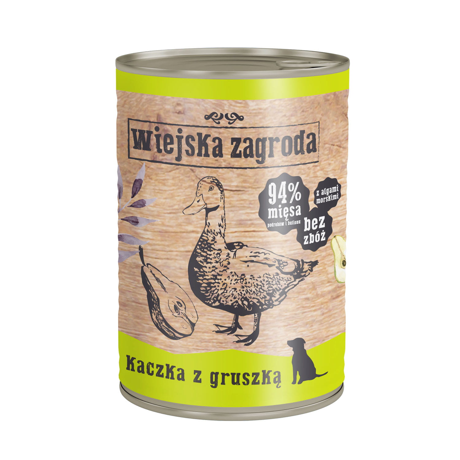 Wiejska Zagroda kaczka z gruszką puszka 400g - mokra karma dla psów