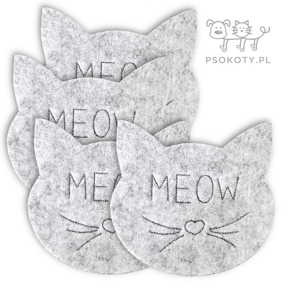Podkładka filcowa w kształcie kota 'MEOW' - podkładka pod kubek (II)
