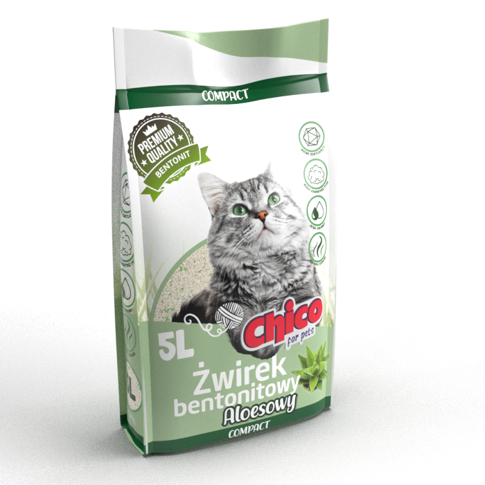 Chico żwirek bentonitowy drobnoziarnisty compact o zapachu aloesowym