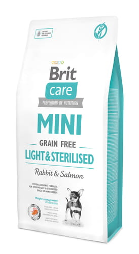 Brit Care Mini bezzbożowa Light&Sterilised 0,4kg - sucha karma dla psów