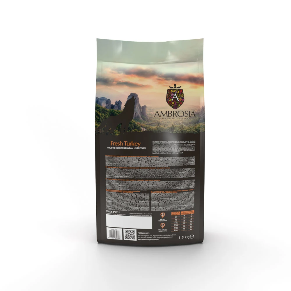Ambrosia Mediterranean Indyk 1,5kg / 5kg - sucha karma dla psów